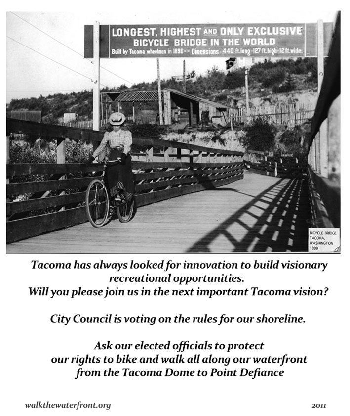 Longest, Highest and only Exclusive Bicycle Bridge in the World Built by tTacoma wheelmen in 1896 